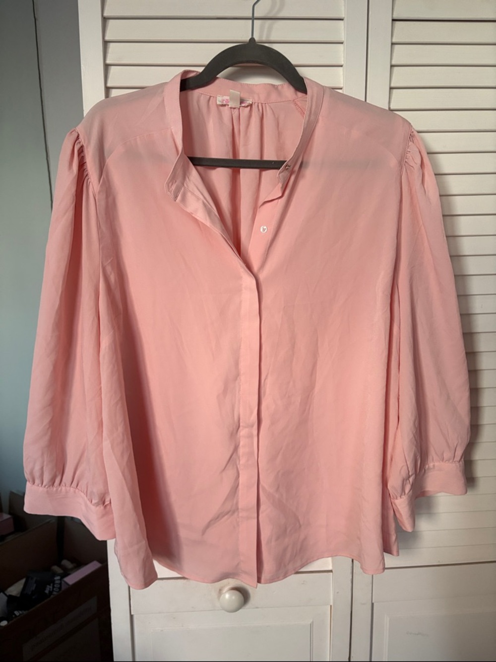 Riley & Rae Blush Pink Button-Up Blouse